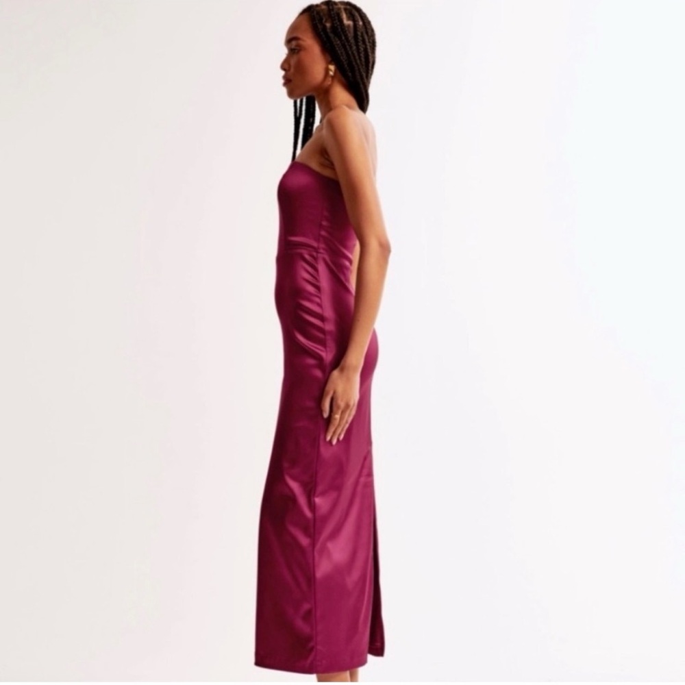 Abercrombie Strapless Satin Sculpt Maxi Dress - Picture 4 of 12